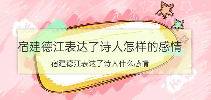 宿建德江表达了诗人怎样的感情 宿建德江表达了诗人什么感情